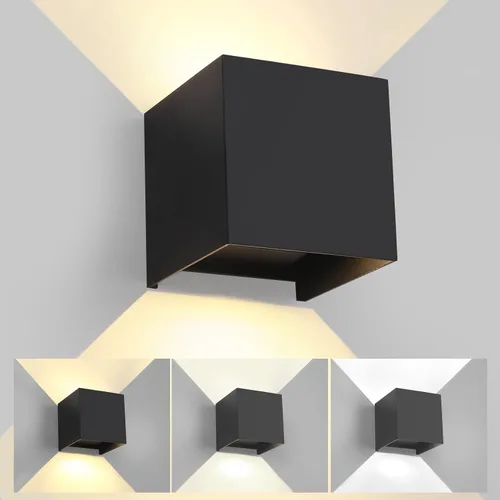 Vista 10 de 2 piezas de luces de pared G9 para exterior/interior, apliques de pared con luces hacia arriba y abajo, IP65 impermeables, iluminación moderna