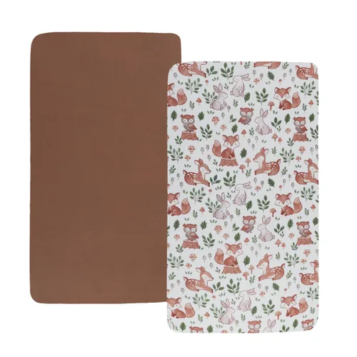 Vista 8 de Juego de sábanas de moisés, paquete de 2 sábanas bajeras ajustadas, elásticas ultra suaves, para colchón de cuna rectangular ovalada de reloj