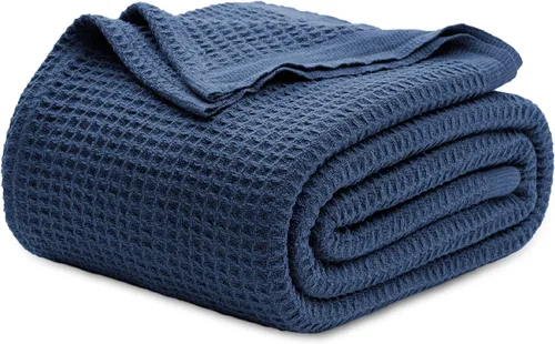 Vista 21 de Bedsure Gentlesoft - Manta de 100 % algodón, tamaño Twin XL, para dormitorio universitario, transpirable y suave, manta Twin de tejido waffle