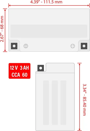 Vista 2 de Caltric Batería compatible con Yamaha Gtx-4Lbs0-00-00 Bty-Gt4Lb-S0-00 Ytx4L-Bs Agm