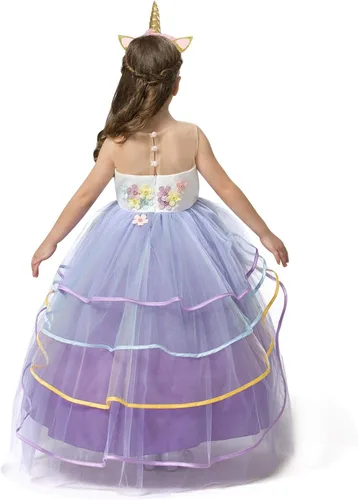 Vista 6 de HNXDYY Girls Princess Dress up Costume Kid Cosplay Party Dress