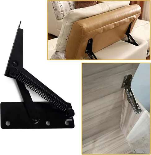 Vista 4 de Soporte de elevación plegable (1 par) de bisagra de resorte de sofá de 80 grados que conecta y soporta la caja de almacenamiento sofá cama gabinete