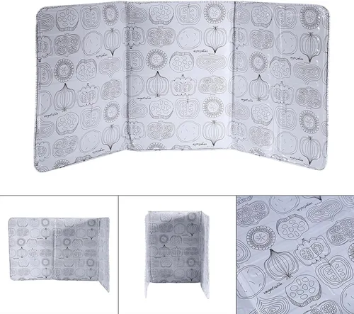 Vista 4 de Protector contra salpicaduras de 3 lados, pantalla plegable contra salpicaduras de aceite de cocina, protector de aceite para cocina, protector