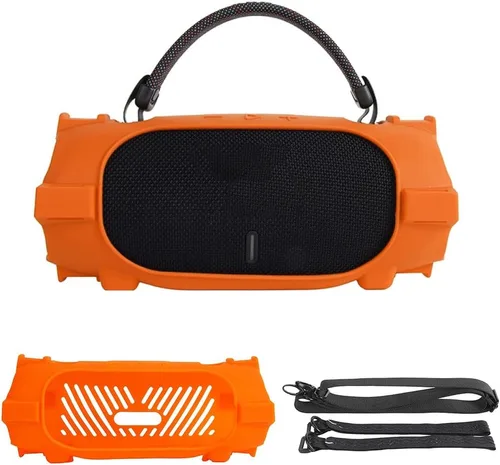 Vista 10 de Funda protectora de silicona para JBL Charge 6, funda suave para altavoz Charge6, funda protectora de viaje fácil de transportar con correa Gris