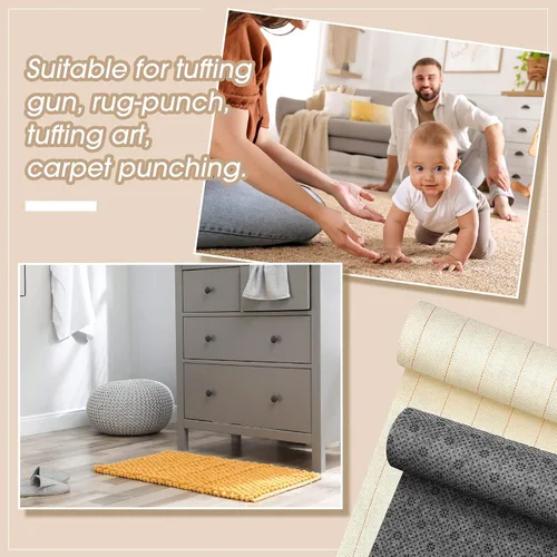 Vista 6 de Tudomro 4 piezas de 79 x 118 pulgadas extra grandes de tela para alfombras y tela antideslizante para hacer manualidades de alfombras, contiene