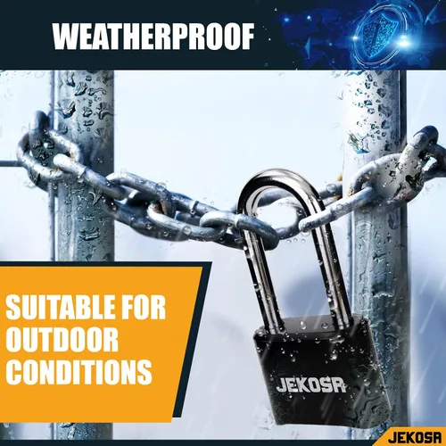 Vista 4 de JKE/50 [Weatherpoof] Cerradura de combinación resistente al aire libre - Cerradura con código de 4 dígitos [sin llave] - Ideal para puerta