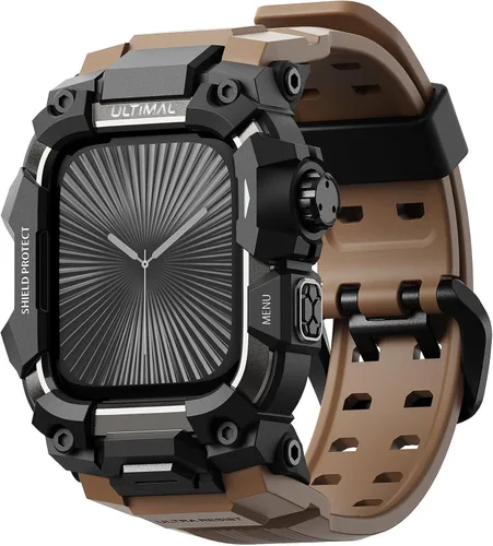 Vista 17 de ULTIMAL Funda Resistente con Correa para Apple Watch 44mm, Compatible con Apple Watch Series SE 3/SE 2/SE Generation/6/5/4, Funda Táctica Antigolpes