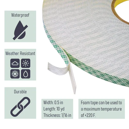 Vista 7 de CANOPUS Cinta de espuma de doble cara para proyectos de manualidades y tarjetas, cinta adhesiva de montaje resistente 4016 (0.5 pulgadas x 5 yardas)