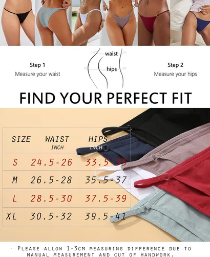 Vista 5 de ROSYCORAL Paquete de 6 bragas de algodón para mujer, estilo hipster, elásticas, cómodas, de tiro bajo, tallas S-XL