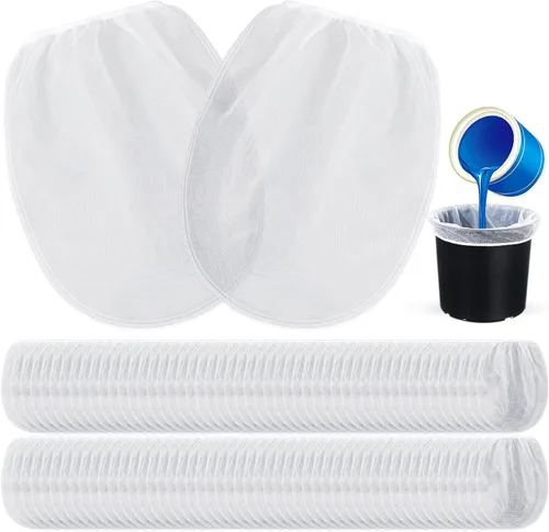 Vista 7 de Patelai 5 bolsas de colador de pintura de 5 galones de malla fina regular/coladores elásticos para uso con pulverizadores de pintura (blanco)