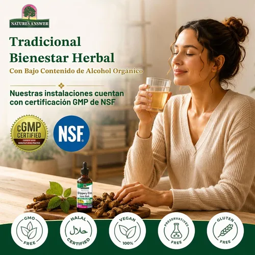 Vista 3 de Nature's Answer Extracto de olmo resbaladizo, 2000 mg, 2 fl oz (60 ml)