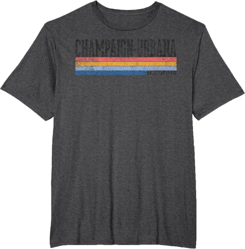 Vista 25 de clásico 1980s estilo champaign-urbana Illinois T Shirt, hombre 2XL, Blanco