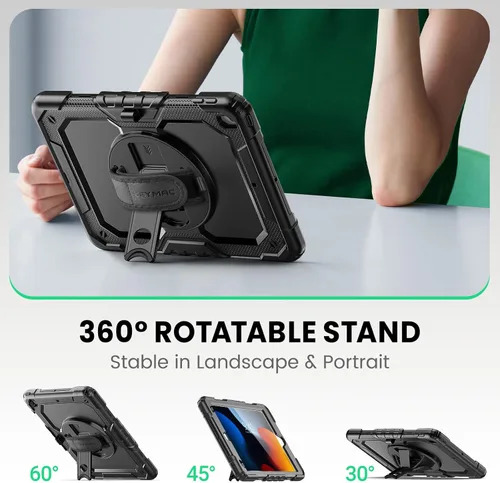 Vista 4 de SEYMAC Funda para iPad de 9ª/8ª/7ª Generación Estuche 10.2" 2021-2019, Funda Protectora de Cuerpo Completo Resistente a Prueba de Golpes de Servicio