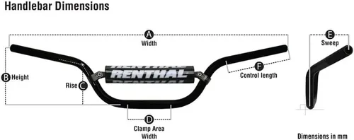 Vista 4 de Renthal 784-03-BK-03-219 Manillar de aluminio negro 7/8
