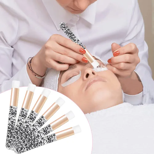 Vista 4 de 30 cepillos de champú de pestañas de cristal, cepillo de limpieza de pestañas, cepillos de maquillaje suaves para limpieza de extensiones