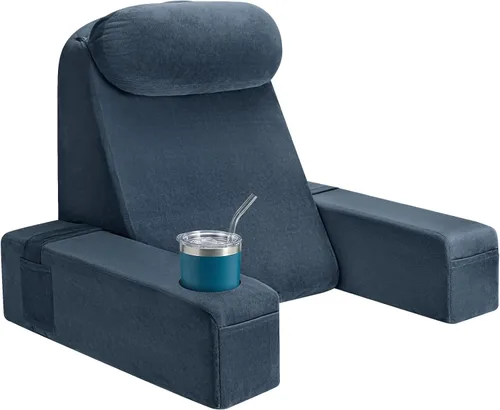 Vista 17 de Almohada de lectura para adultos, almohada de espalda para sentarse en la cama, almohada de respaldo para sentarse en la cama, brazos desmontables
