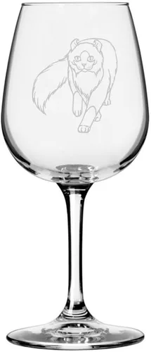 Vista 104 de Copa de vino de 12.75 onzas con temática de gato abisinio grabada para todo uso