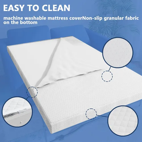 Vista 4 de Colchón de repuesto de espuma viscoelástica de gel frío de 4.5 pulgadas para sofá cama y sofás cama - Tamaño individual CertiPUR-US Certificado