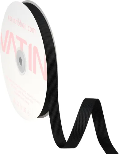 Vista 163 de VATIN Cinta de Grogrén Negra, 1-1/2" x 50 Yardas Continuas, Cinta de Grogrén de Poliéster Negra, Usar para Lazos de Bricolaje, Accesorios