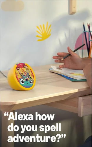 Vista 6 de Amazon Echo Pop Kids (último modelo): disfruta de audiolibros infantiles, rutinas para dormir y experiencias con Alexa+ para crear y aprender Disney