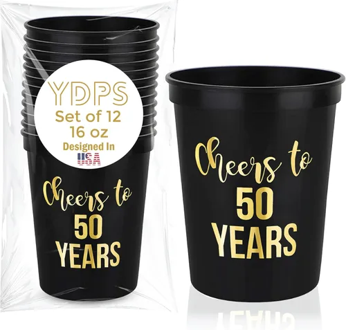 Vista 10 de Copas de plástico reutilizables para estadios de 30 años, 16 onzas, 12 unidades, recuerdos de fiesta de 30 cumpleaños y decoración de mesa para ella