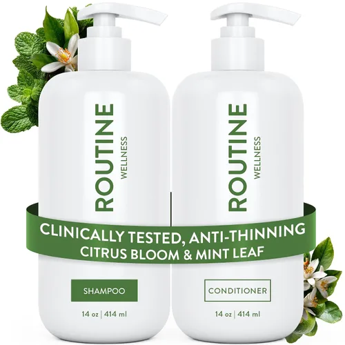 Vista 29 de Routine Wellness Set de champú y acondicionador antiadelgazamiento para el cabello adelgazante, bloqueador de biotina DHT para mujeres y hombres