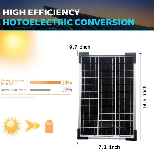 Vista 2 de Panel solar de 5 W de alta eficiencia 12 V, cargador solar portátil para dispositivos pequeños, módulo fotovoltaico monocristalino, luces LED