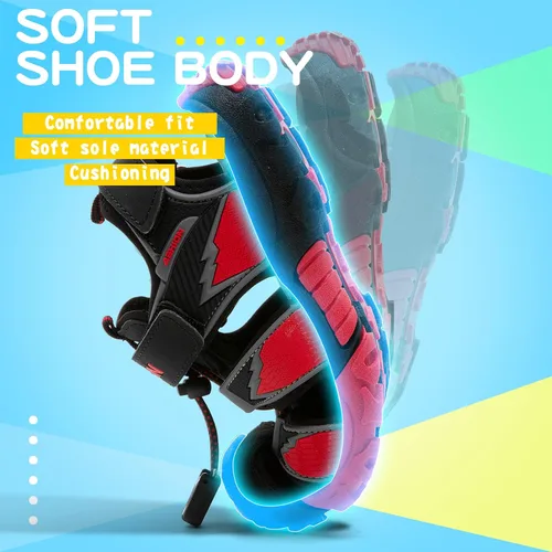 Vista 6 de Littleplum Sandalias deportivas con punta cerrada, zapatos de verano para niños, caminar, senderismo, atletismo, al aire libre