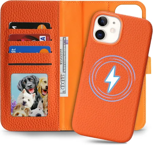 Vista 22 de Funda desmontable de cuero genuino para iPhone SE 2020/SE 2022/7/8, funda magnética 2 en 1 extraíble, soporte de carga Magsafe, funda protectora