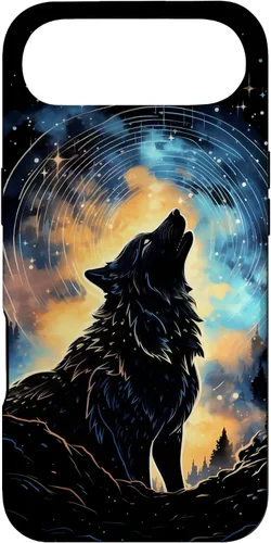 Vista 27 de Howling Wolf Space Galaxy Stars Wolves Animal Case for iPhone 17