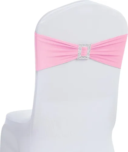 Vista 19 de Joccun 30 PCS Bandas de Spandex para Sillas con Lazos, Banda Elástica de Cubierta de Silla con Hebilla Deslizante, Lazos Elásticos Universales
