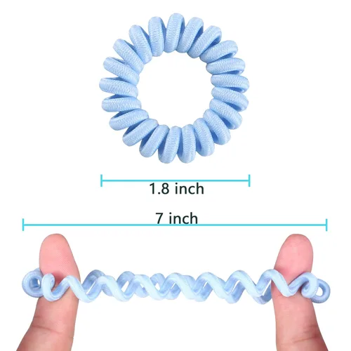 Vista 2 de Lazos para el cabello, paquete de 16 espirales para cabello grueso y fino, sin arrugas, sin daños, soportes para cola de caballo para mujeres y niños