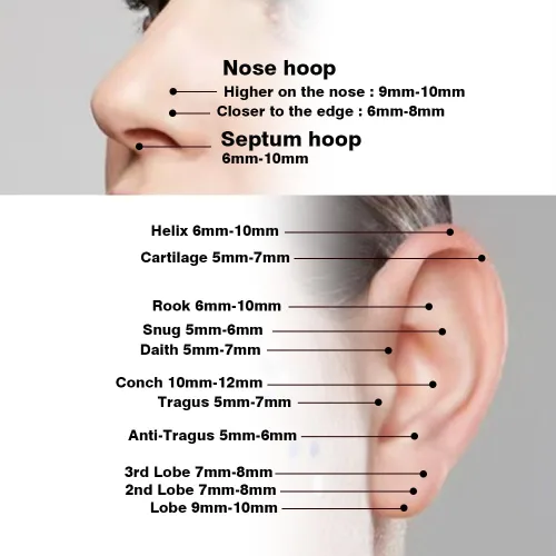 Vista 7 de Retenedores de piercing transparentes para cirugía – Anillos de plástico para pezones, kit de retención de nariz, joyería para ombligo, aretes