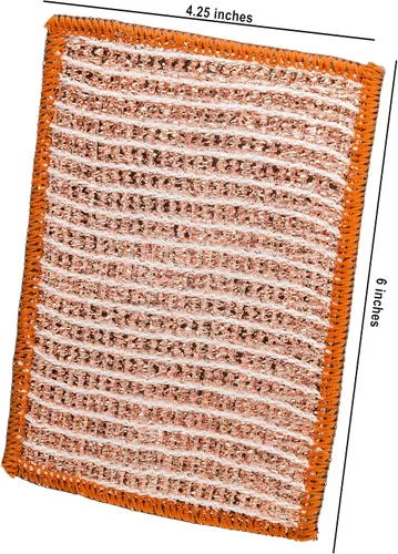 Vista 5 de Redecker Paño de Fregado de Cobre Tejido de 2 Capas y Toallita de Limpieza de Microfibra – Superficie Dual, Antiarañazos, Reutilizable y Lavable a