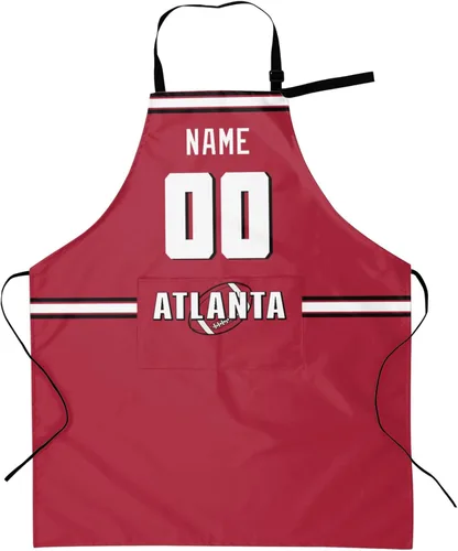 Vista 13 de Delantal con bolsillos, nombre personalizado y número, regalos personalizados para hombres y mujeres fanáticos del fútbol
