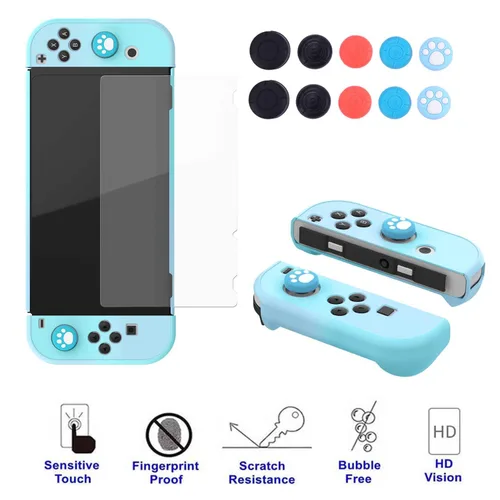 Vista 4 de COMCOOL Dockable Case for Nintendo Switch Oled - [9 FT Military Grade Drop Protection] [with Tempered Glass Screen Protector and Thumb Grips]