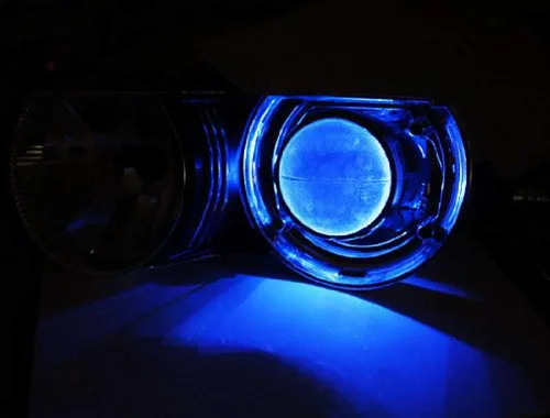 Vista 5 de Tira de luces LED Devil Demon Eye de iJDMTOY 3-SMD para adaptación a las luces de proyector o portavasos LED, caja de guantes, fluorescentes