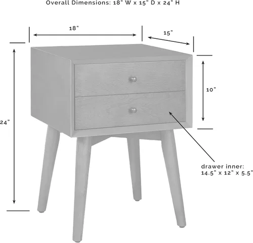 Vista 3 de Crosley Furniture Landon - Mesita de noche con cajón, bellota