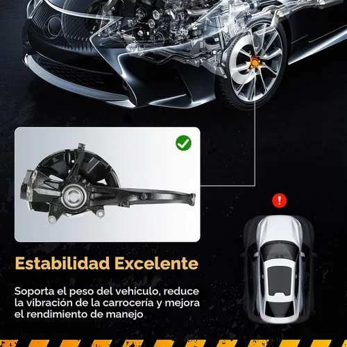 Vista 4 de 2 PIEZAS de conjunto de rodamiento de cubo de rueda de estriberas delanteras para Ford Fusion 2006-2012, para Mercury Milan 2006-2011, para Lincoln