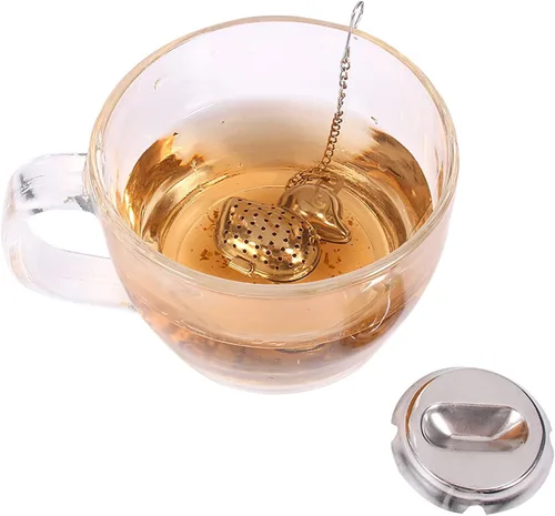 Vista 2 de Mini infusor de té suelto duradero, infusor de té de acero inoxidable, forma de pato para sala de estar, oficina, cocina, casa de té