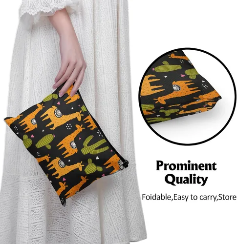 Vista 5 de Bolsa de maquillaje para mujer, Corazones de cactus de alpaca