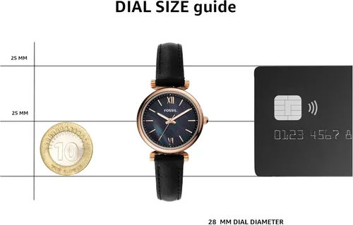 Vista 7 de Fossil Carlie - Reloj pequeño de mujer con correa de acero inoxidable o cuero