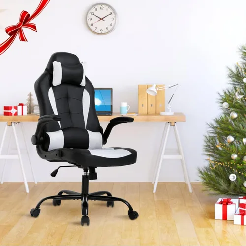 Vista 22 de Silla de juegos grande y alta, silla ergonómica de escritorio para computadora, cómoda silla de oficina ajustable de altura ajustable con soporte