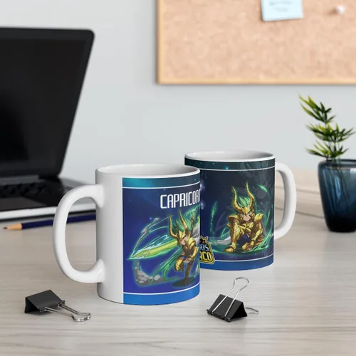 Vista 5 de Capricornio, Los Caballeros del Zodiaco, cerámica 11Oz