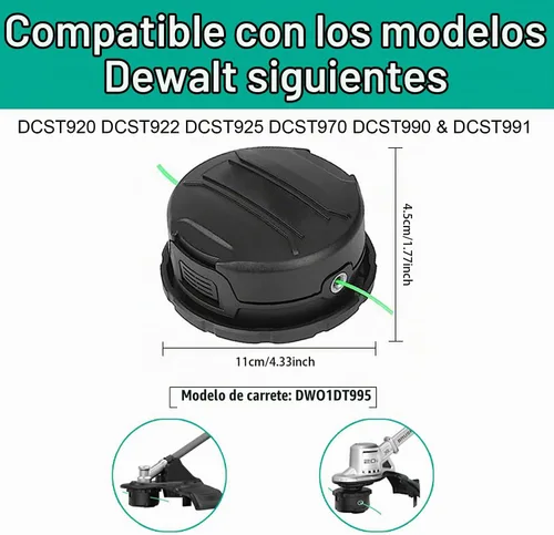 Vista 2 de DWO1DT995 - Cabezal de repuesto compatible con Dewalt DCST920 DCST922 DCST925 DCST970 DCST990 DCST991, bobinas de repuesto de 20 pies y 0.080