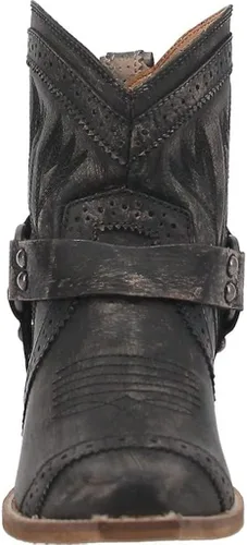 Vista 2 de Dingo Womens Gummy Bear Snip Toe Casual Boots Ankle Mid Heel 2-3" - Black