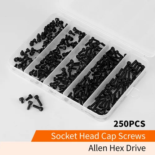 Vista 5 de Tornillos de cabeza hexagonal M3 x 4 mm, 6 mm, 8 mm, 10 mm, 12 mm, pernos de acero de aleación de grado 12.9, acabado de óxido negro, unidad