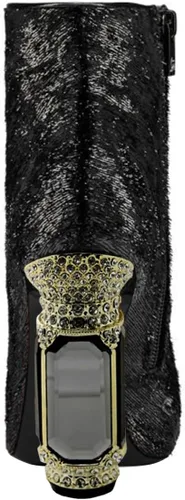 Vista 60 de FSJ Botas de tacón alto con punta puntiaguda para mujer, con tacón alto, con cremallera lateral brillante, estilo casual, para uso diario, zapatos