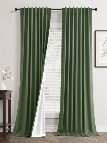 Vista 32 de Jowels - Cortinas opacas con pestaña trasera color beige cálido de 84 pulgadas de largo, 2 paneles para sala de estar y dormitorio, color beige