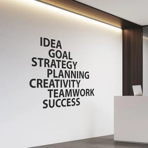Vista 14 de Calcomanía motivacional e inspiradora para pared de oficina, citas de vinilo para negocios, trabajo en equipo, palabras y decir decoración positiva